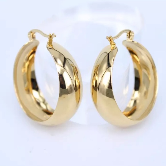 18K gold plated hoop earrings - Picture 3 of 3